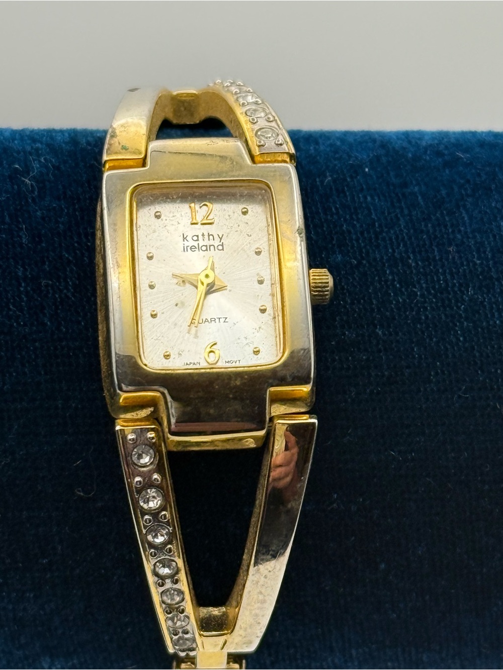 kathy ireland Gold-Tone Crystal Accent Women's Bracelet Watch